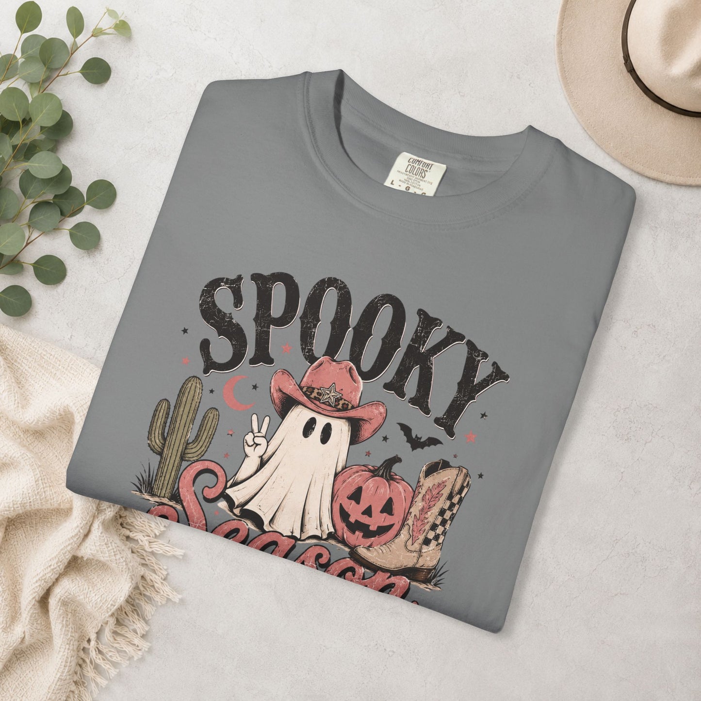 Spooky Season Cowgirl Ghost Comfort Colors® Tee