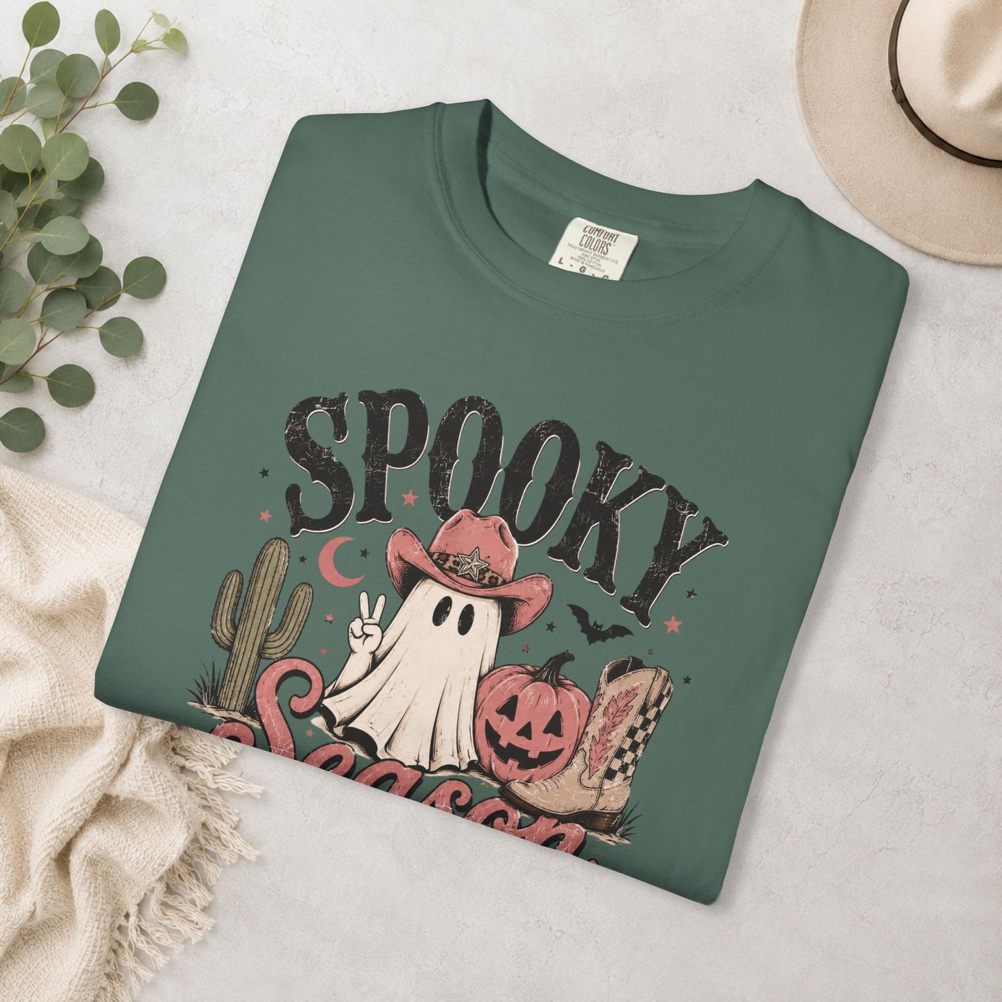 Spooky Season Cowgirl Ghost Comfort Colors® Tee