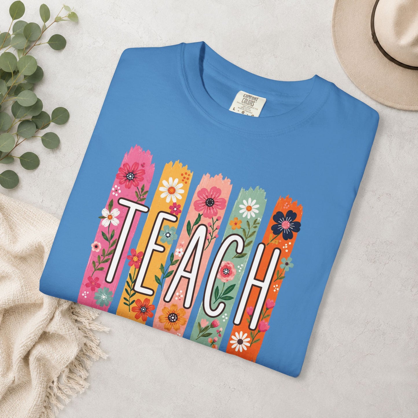Teach Floral Comfort Colors® Tee