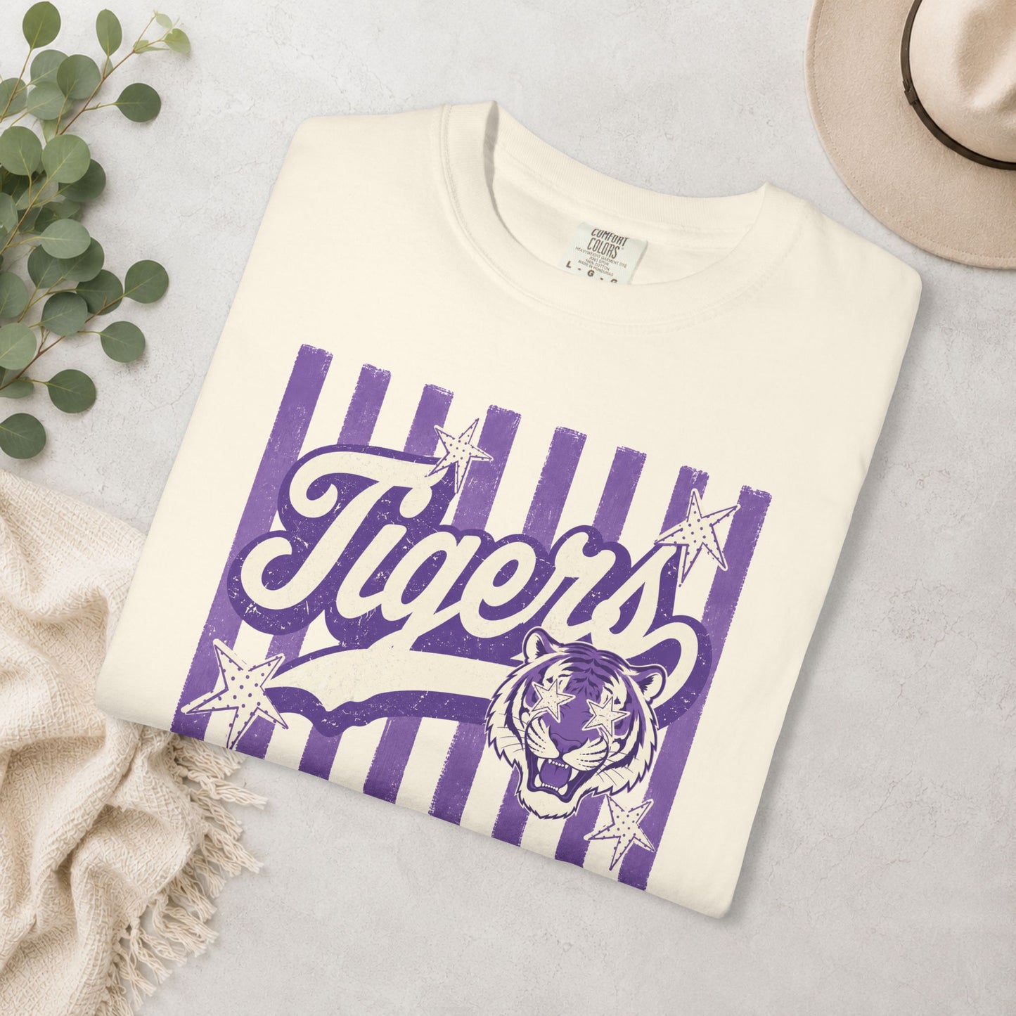 Retro Striped Tigers Comfort Colors® Tee