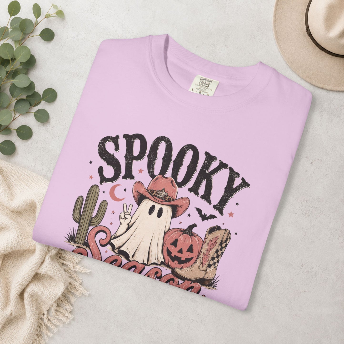 Spooky Season Cowgirl Ghost Comfort Colors® Tee
