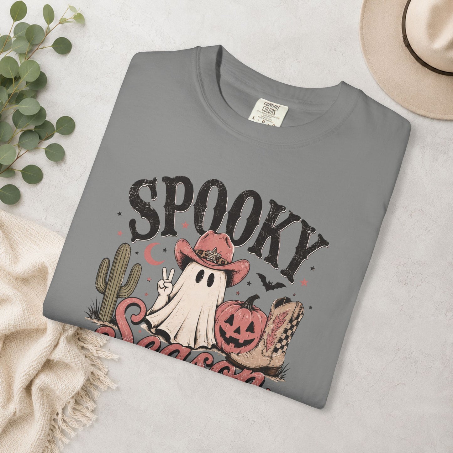 Spooky Season Cowgirl Ghost Comfort Colors® Tee