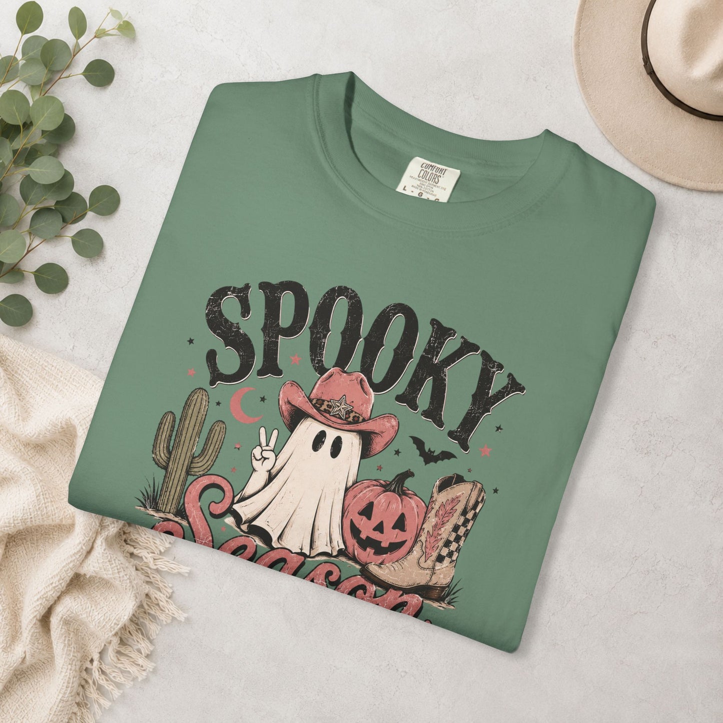 Spooky Season Cowgirl Ghost Comfort Colors® Tee