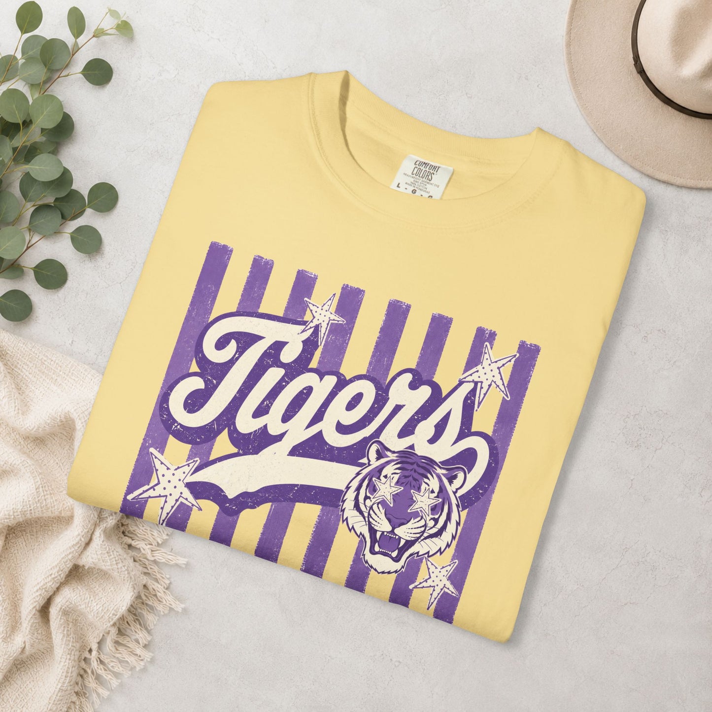 Retro Striped Tigers Comfort Colors® Tee