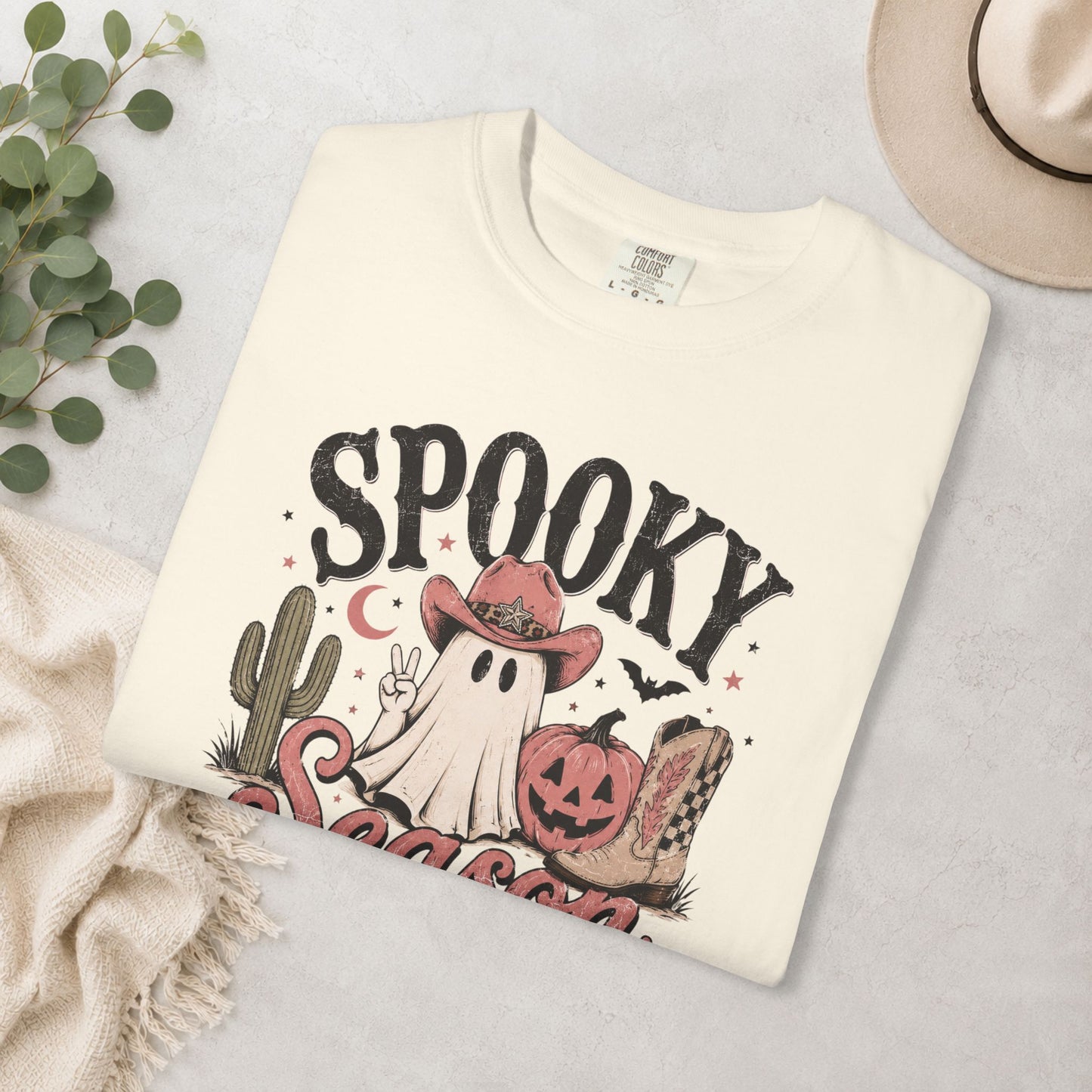 Spooky Season Cowgirl Ghost Comfort Colors® Tee