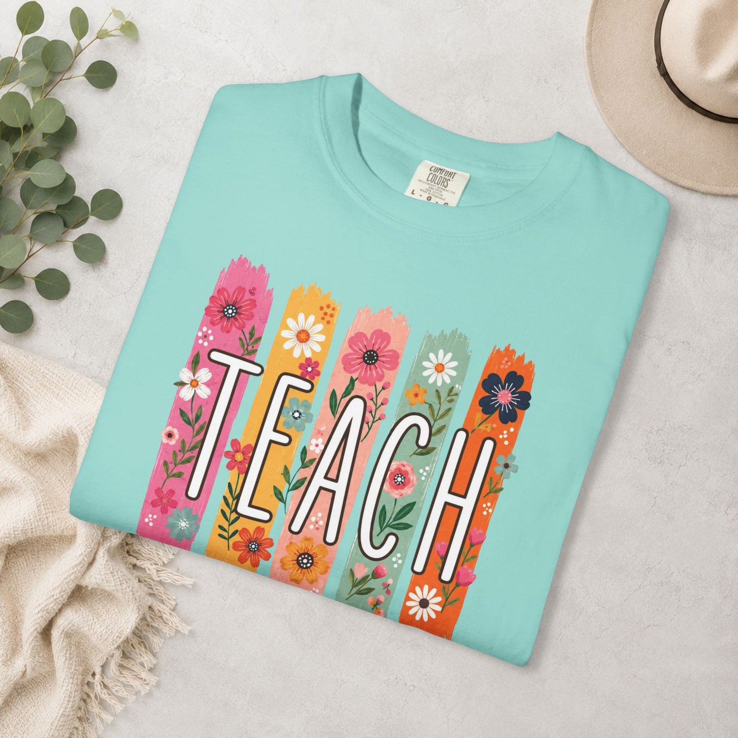 Teach Floral Comfort Colors® Tee