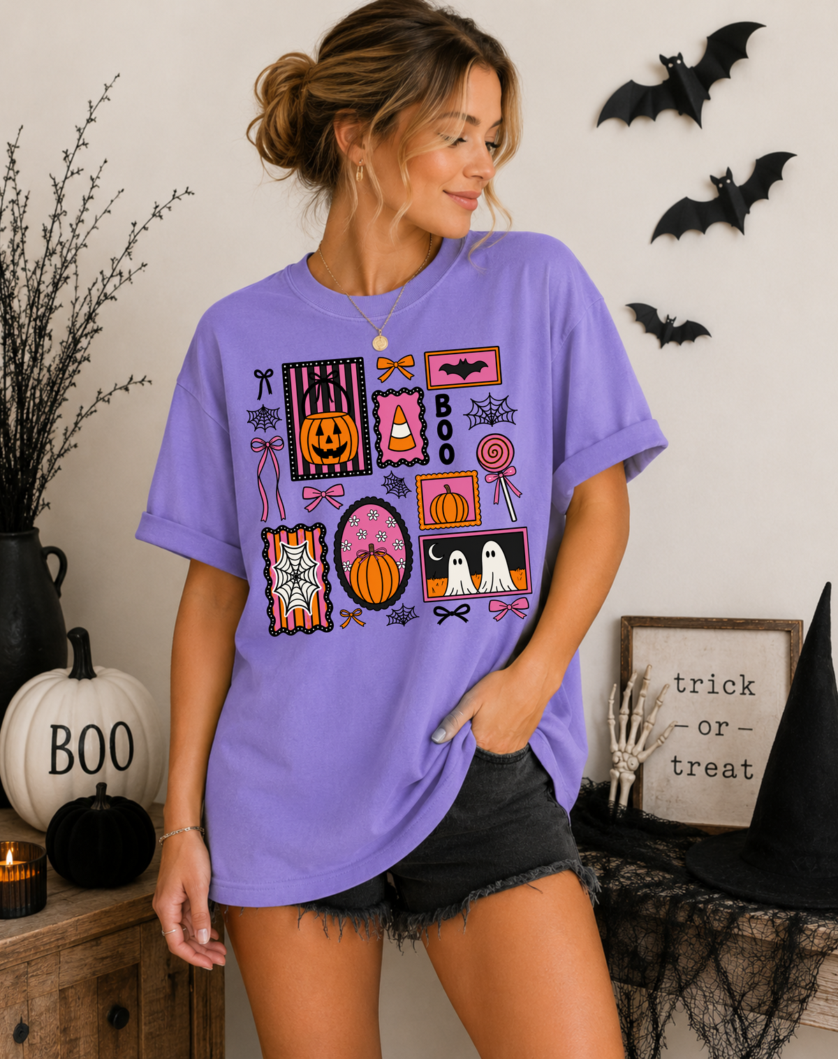 Girly Halloween Collage Comfort Colors® Tee