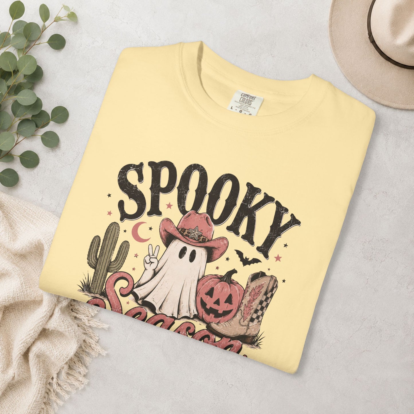 Spooky Season Cowgirl Ghost Comfort Colors® Tee