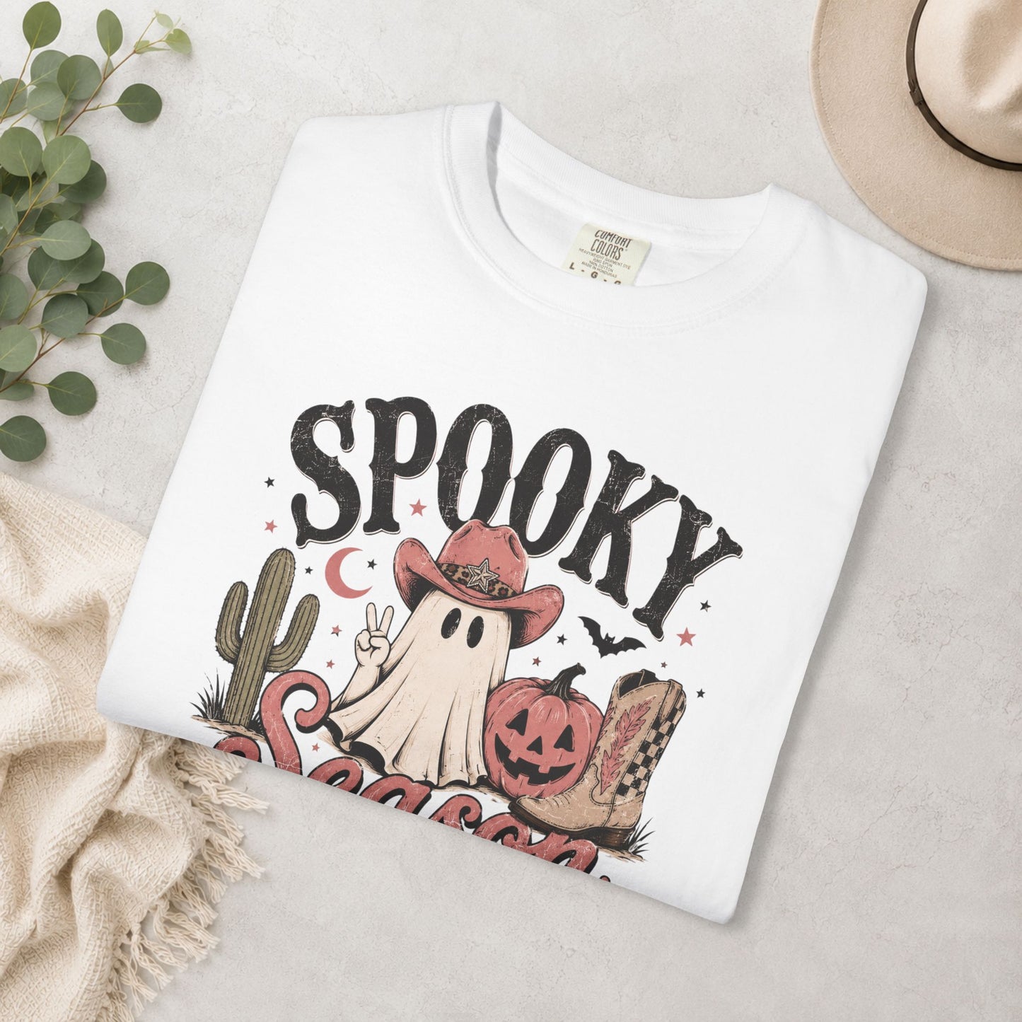 Spooky Season Cowgirl Ghost Comfort Colors® Tee
