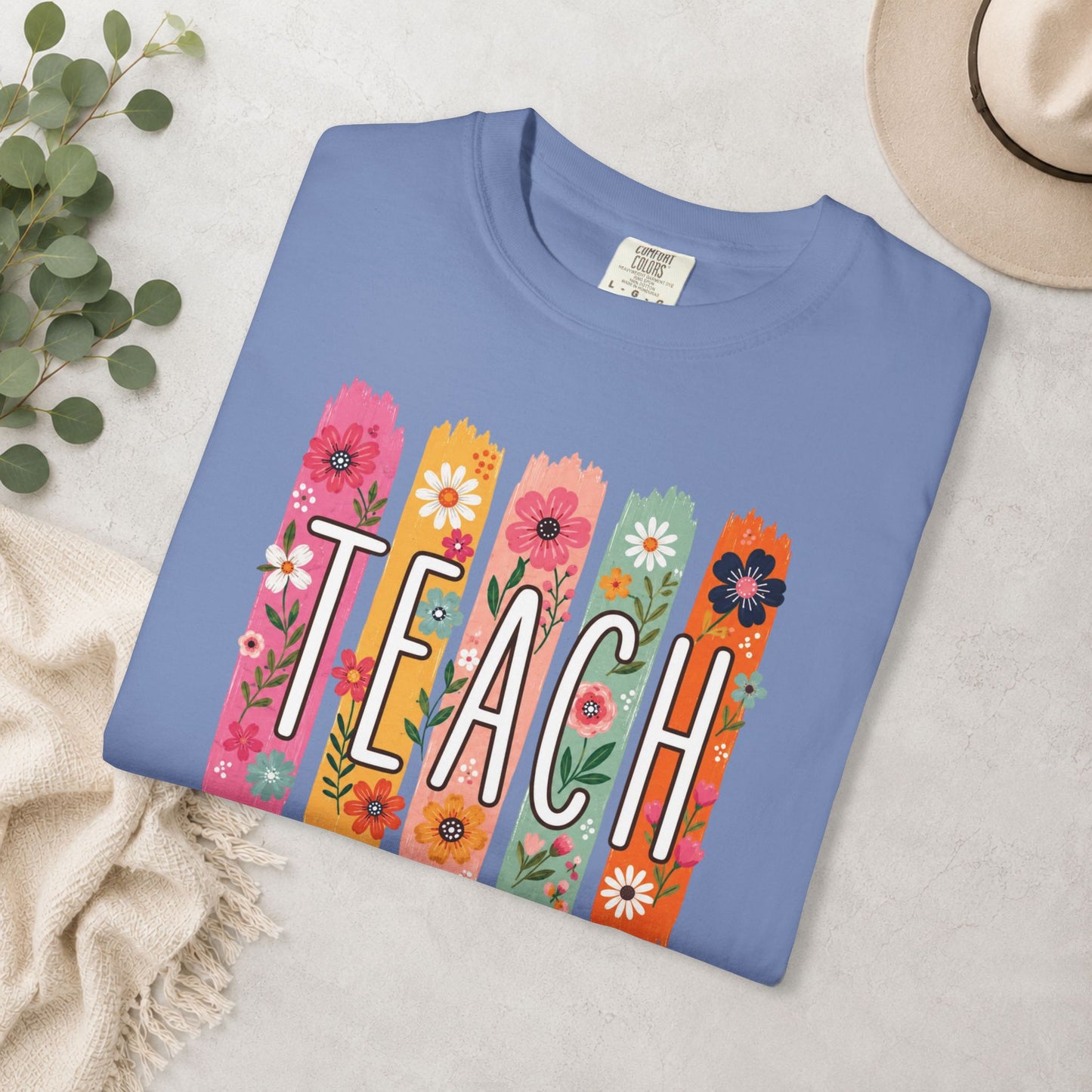 Teach Floral Comfort Colors® Tee