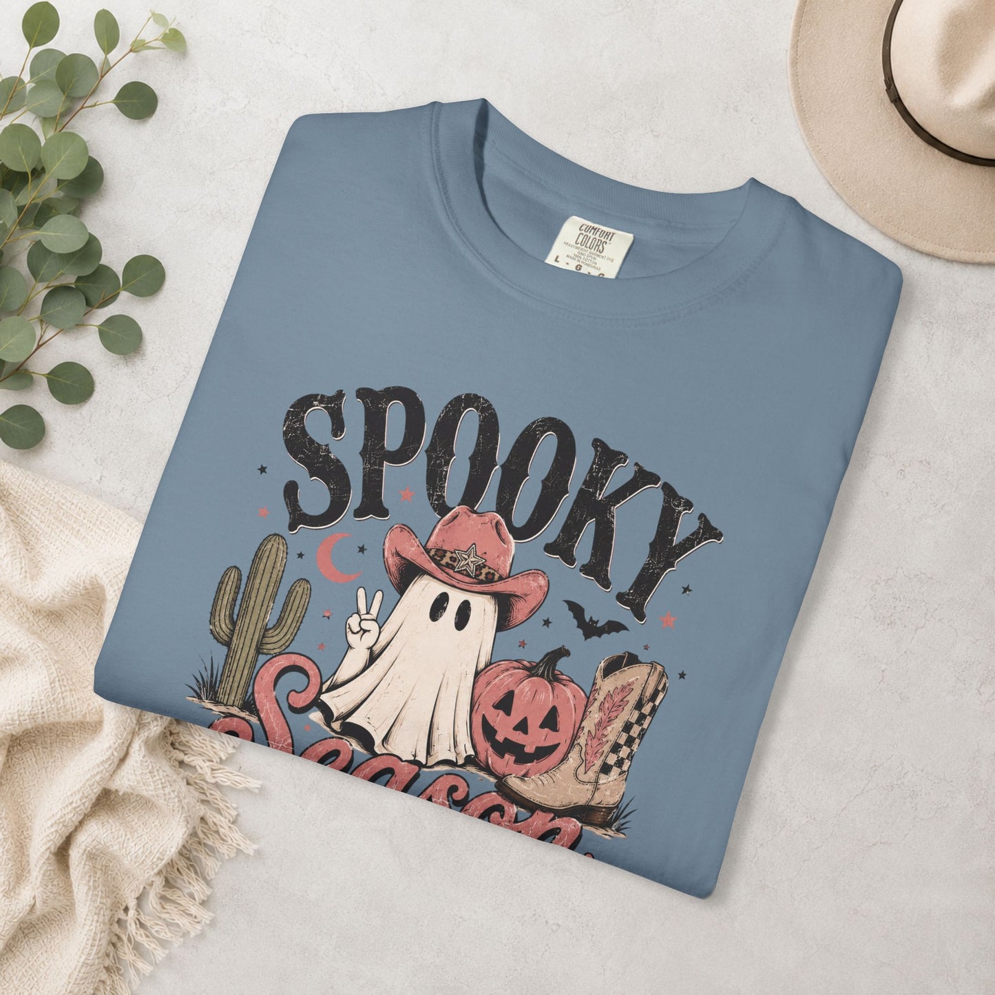 Spooky Season Cowgirl Ghost Comfort Colors® Tee