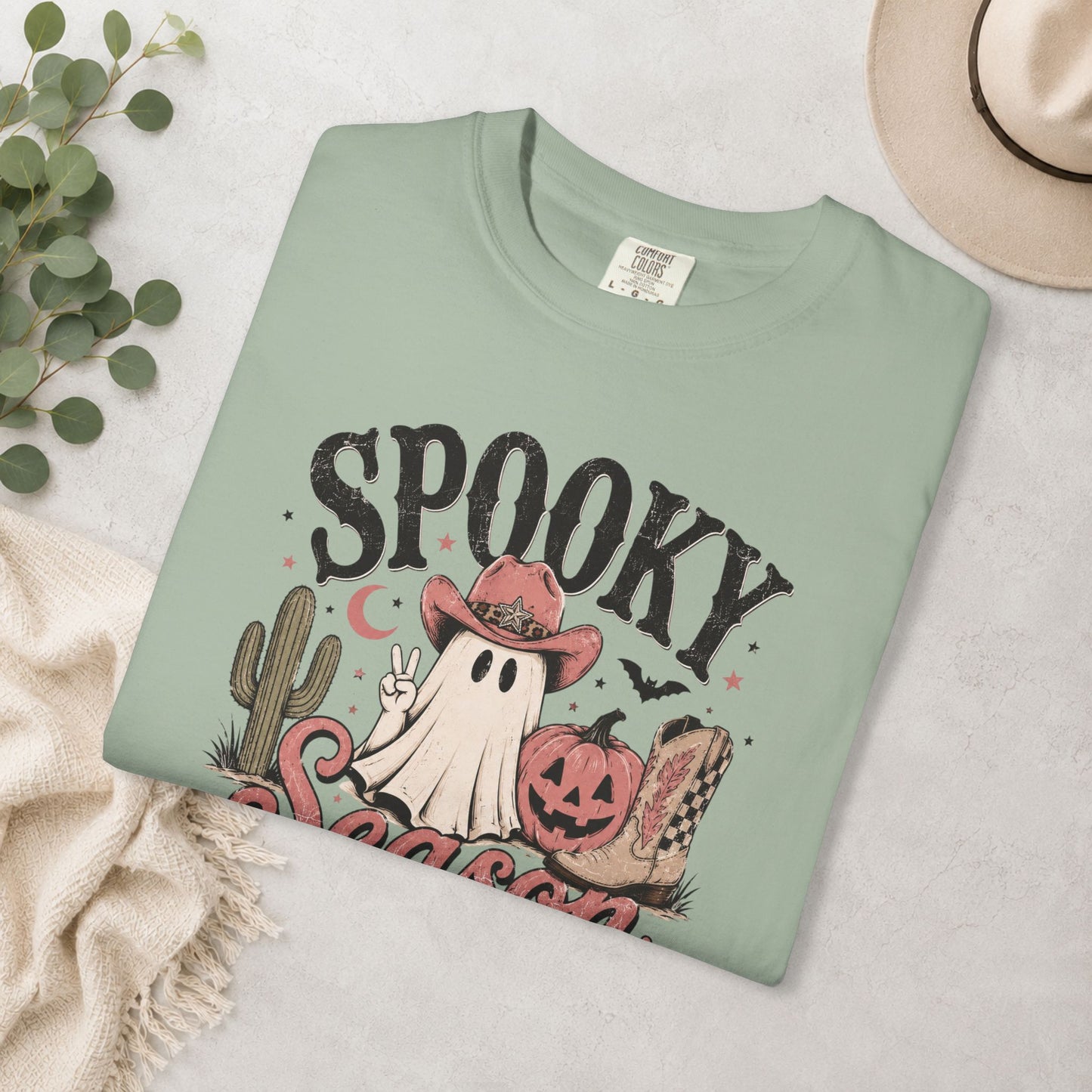 Spooky Season Cowgirl Ghost Comfort Colors® Tee