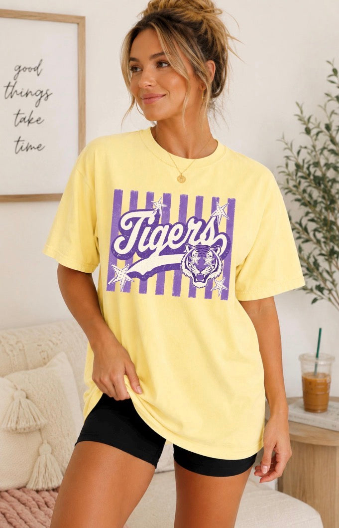 Retro Striped Tigers Comfort Colors® Tee